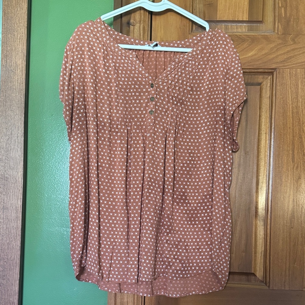 Sonoma Terracotta Patterned Blouse